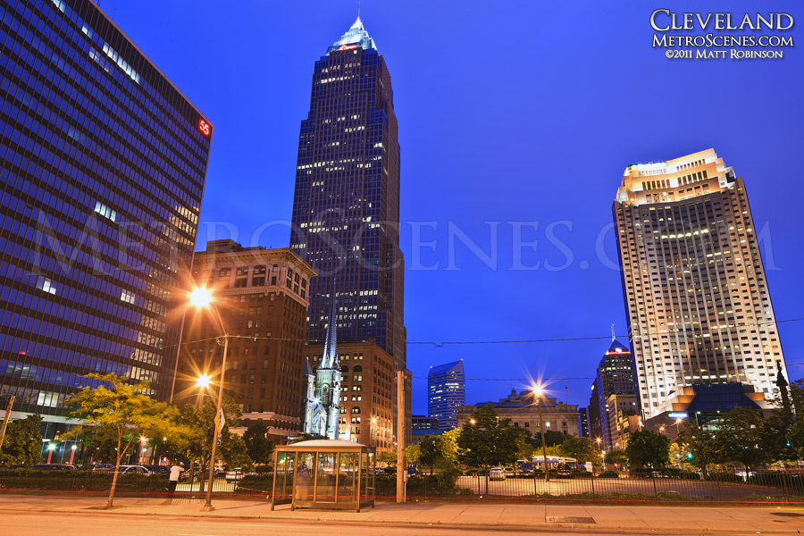 Key Tower in Downtown Cleveland at night