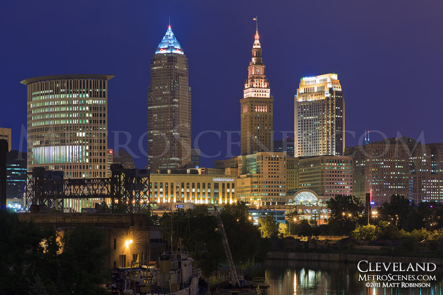 Cleveland at night