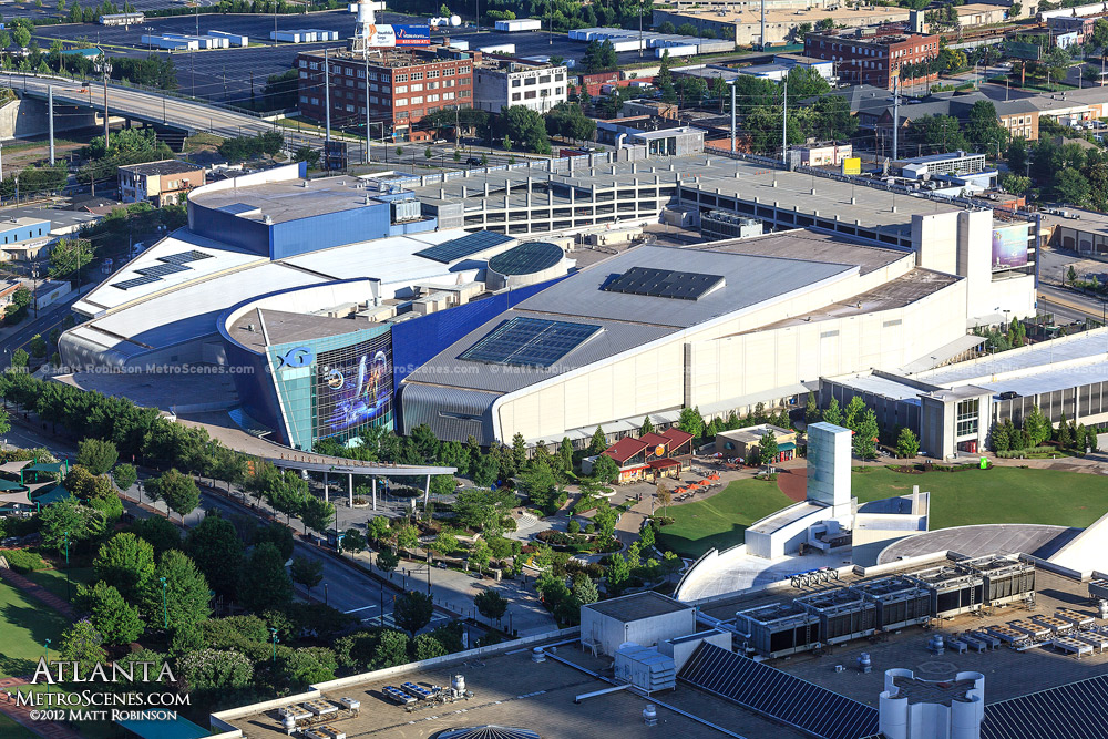 Aerial of Georgia Aquarium