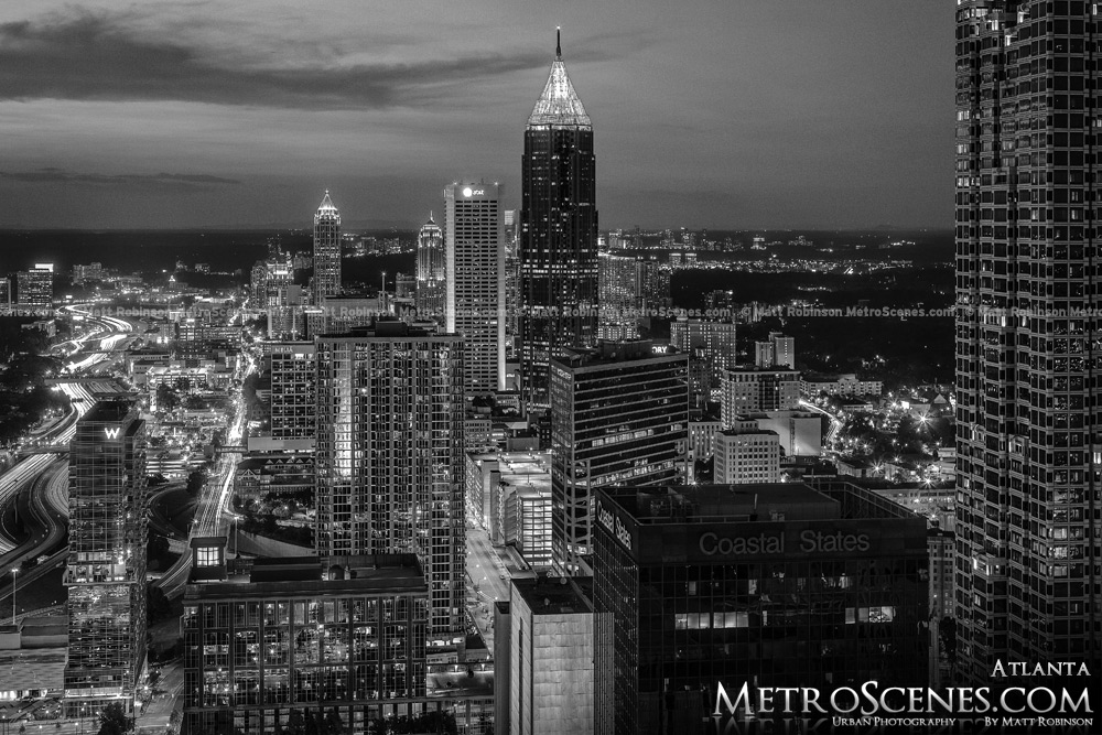 Atlanta Skyline Black and White