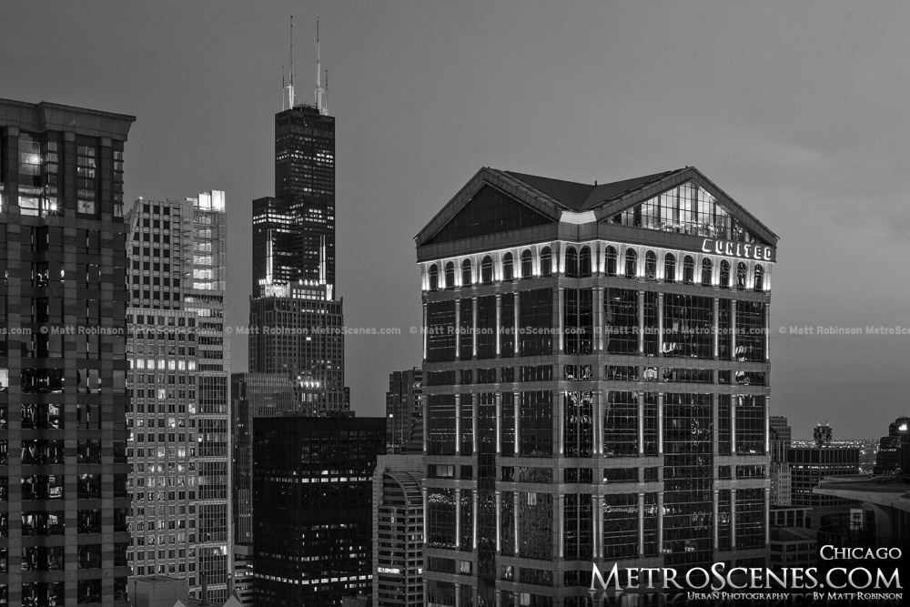 Willis Tower Chicago Black and White