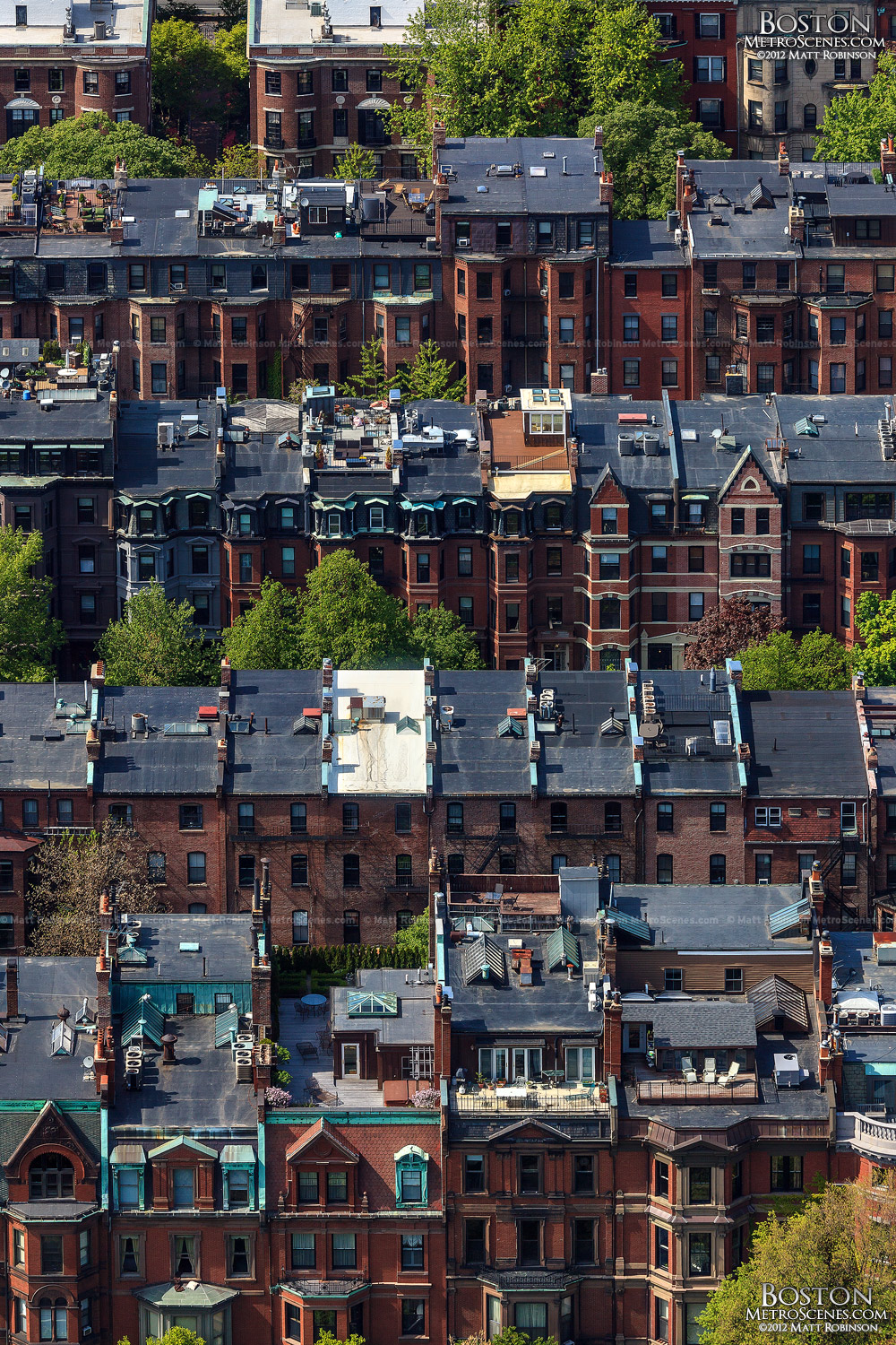 Back Bay Brownstones from above