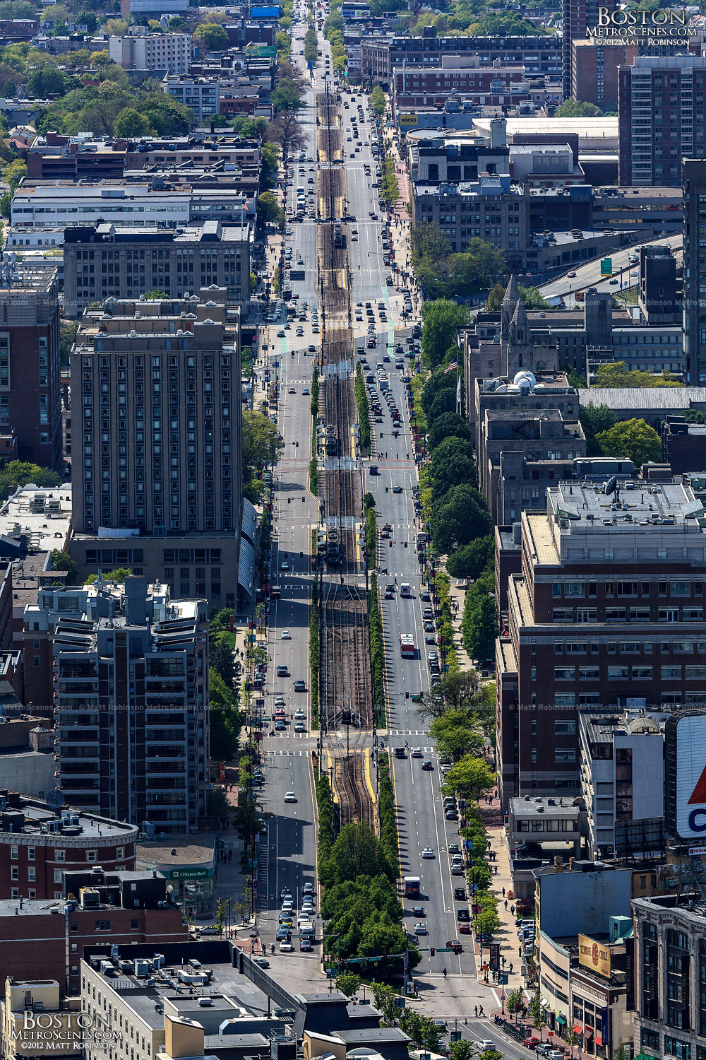 Long view of Commonwealth Avenue in Boston