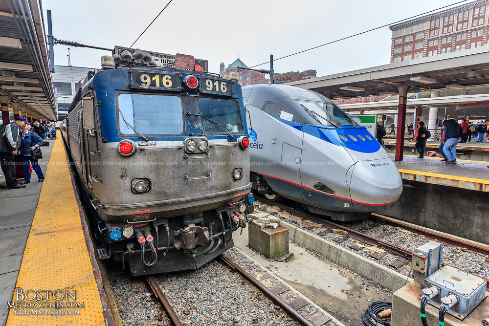 Amtrak Acela Locomotive and 916 AEM7