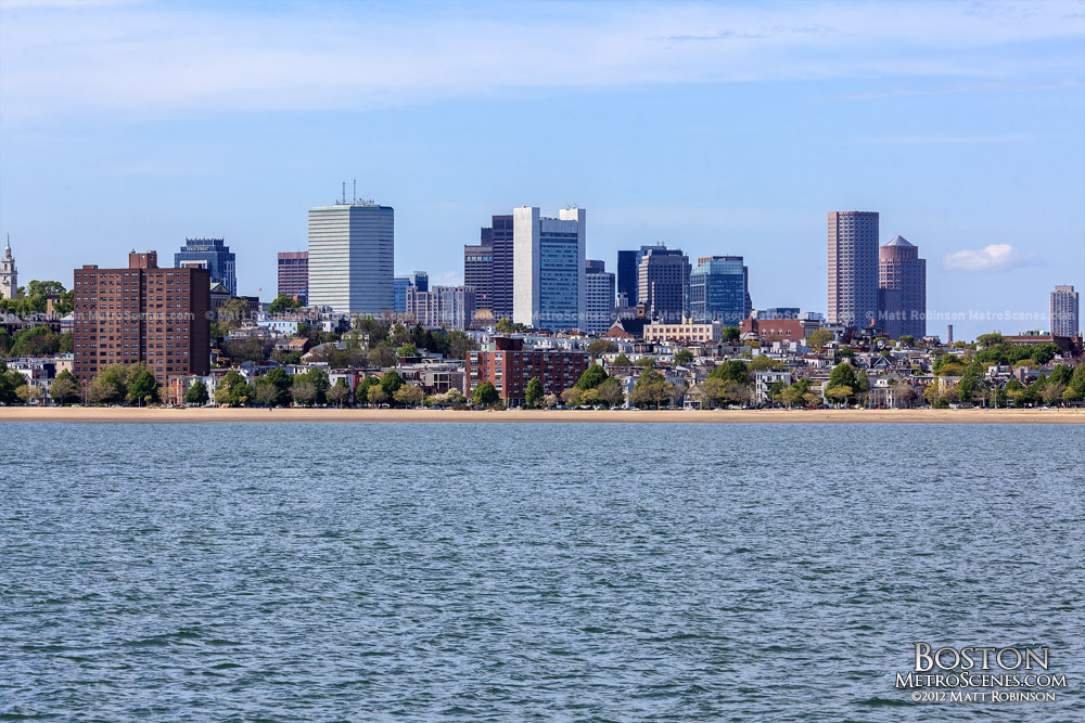 Boston skyscrapers from JFK Library Harborwalk