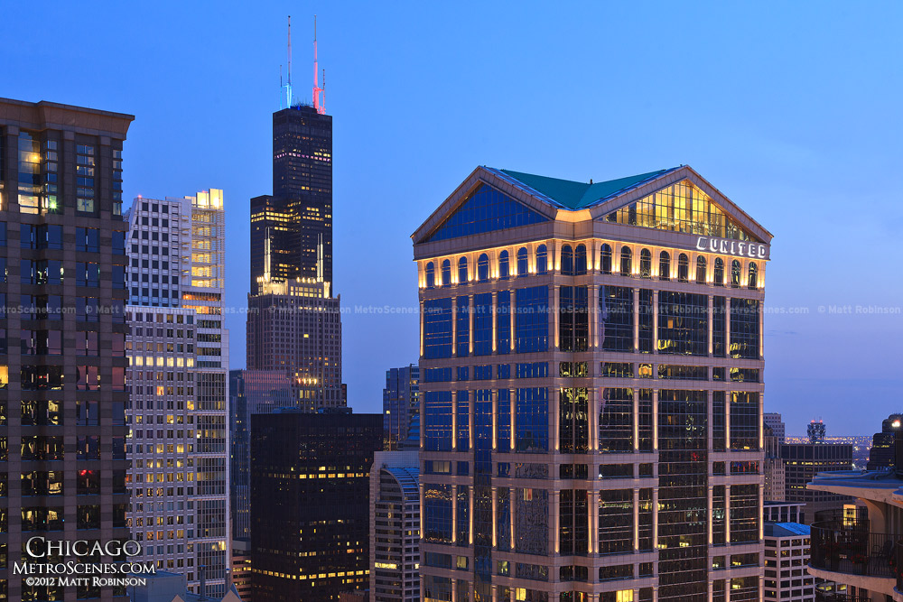 Sears tower and United Building from Marina City