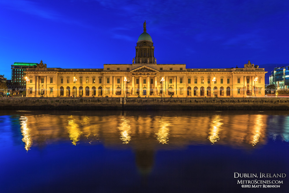 The Custom House and its reflection in the River Liffey