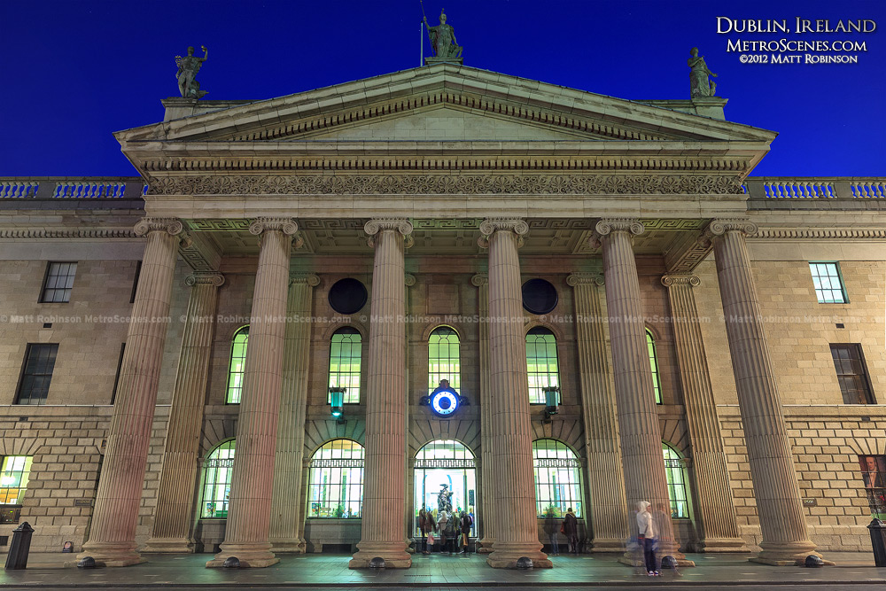 The General Post Office of Dublin at night
