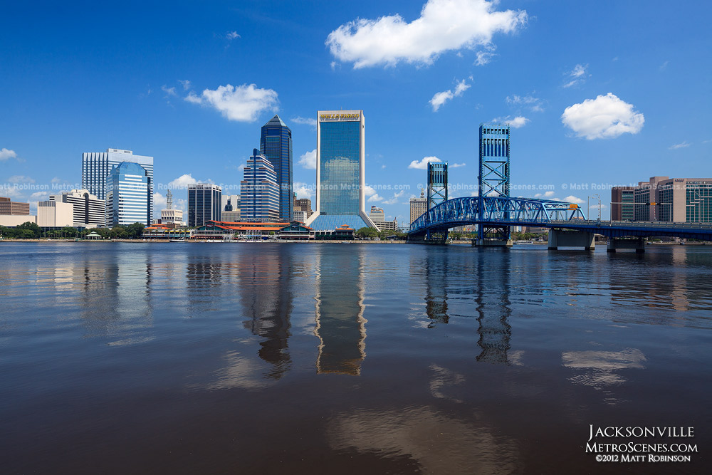 St. Johns River mirrors the Jacksonville Skyline