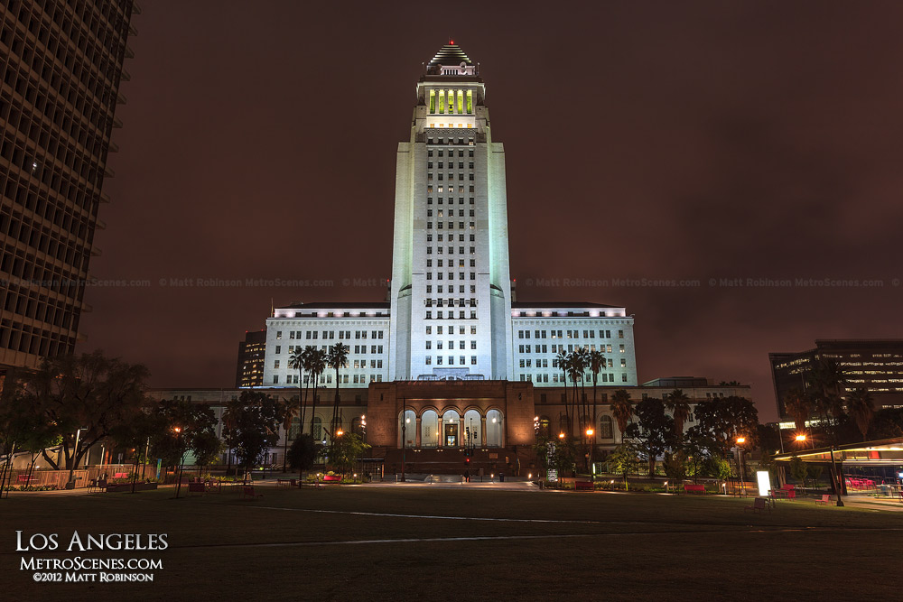 Los Angeles City Hall at night