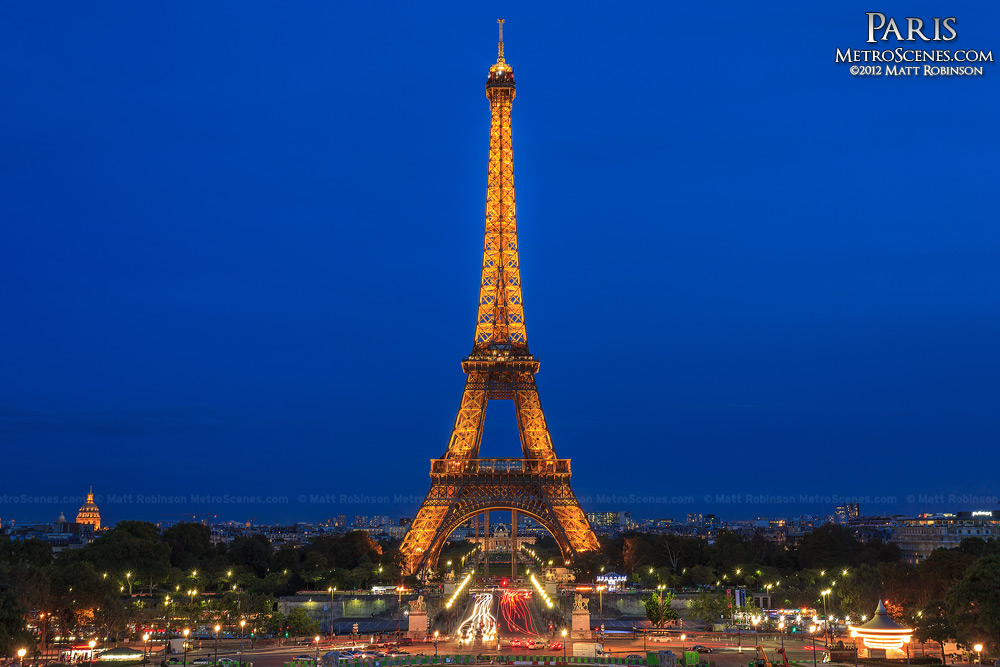 Eiffel Tower at night from Trocadéro