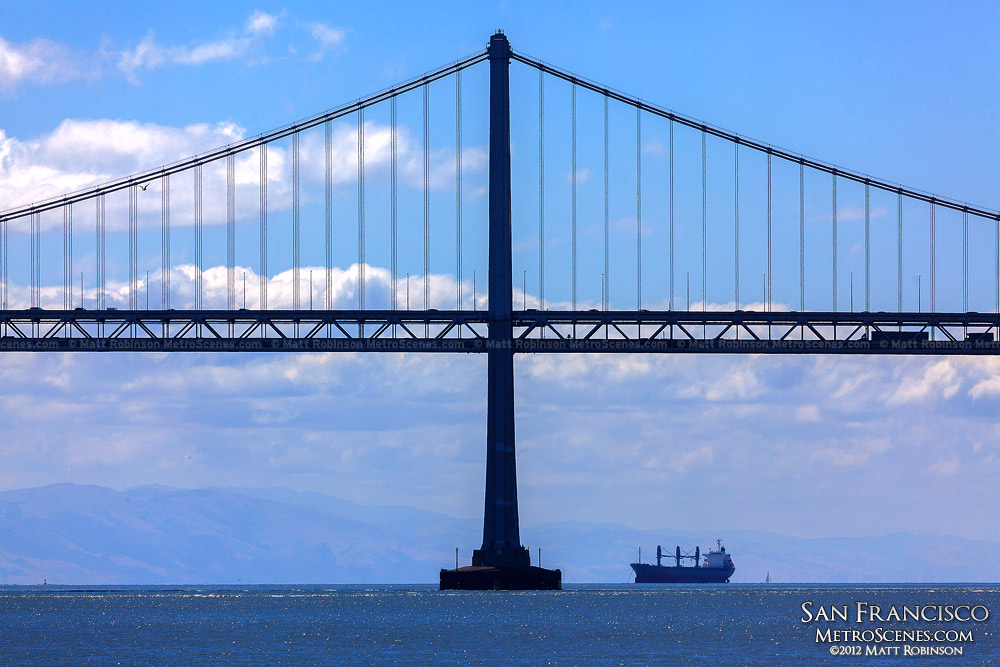 Head on view of the Bay Bridge