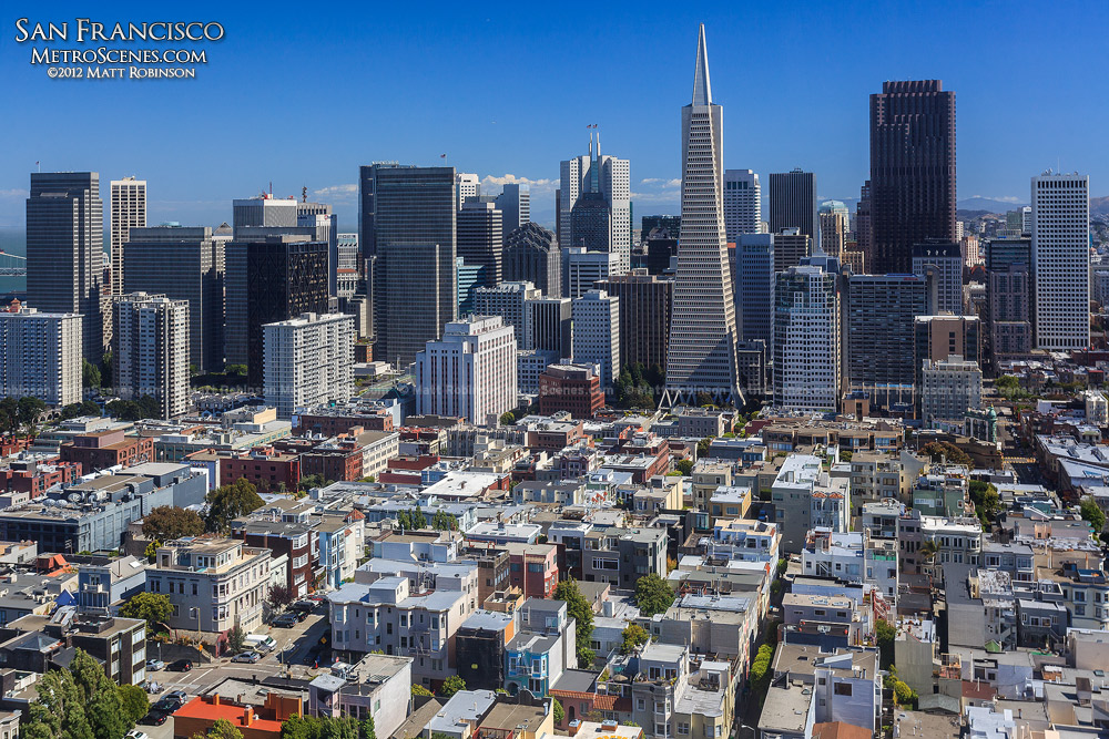 San Francisco skyline seen from Coit Tower