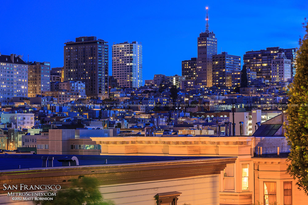 San Francisco neighborhoods at night