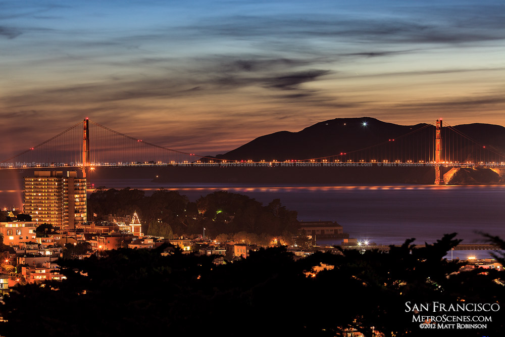 Golden Gate bridge sunset