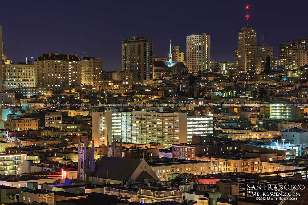 Russian Hill at night