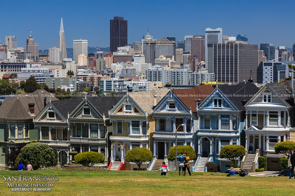 The San Francisco Painted Ladies during the day