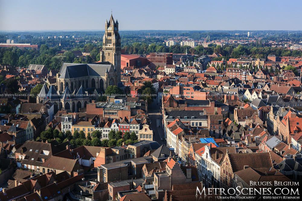 View of St. Salvator's Church and Bruges from the Belfry tower