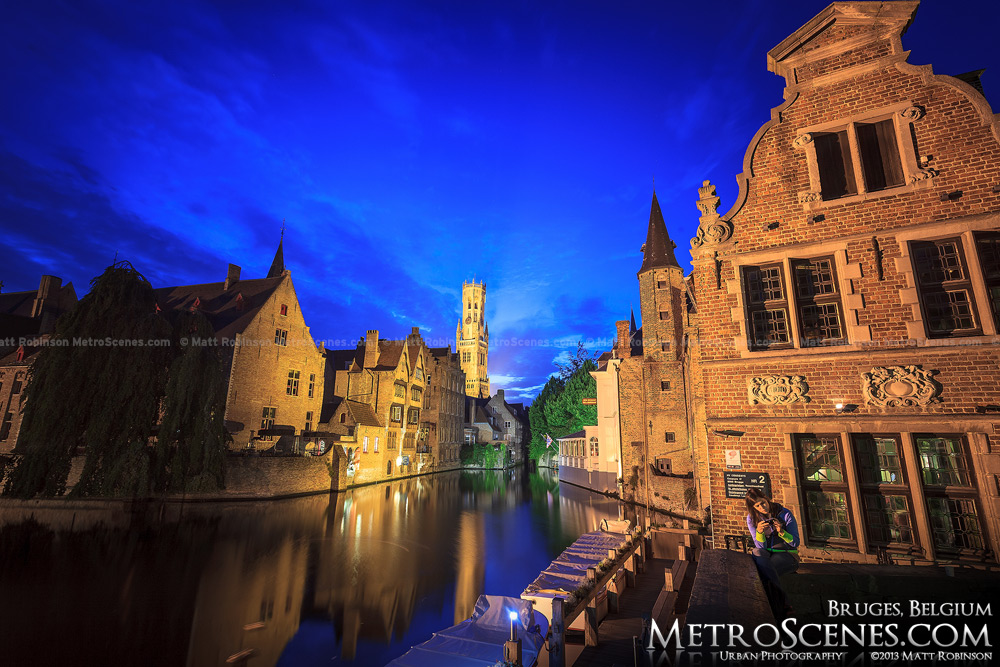 Brugge, Belgium at magic hour