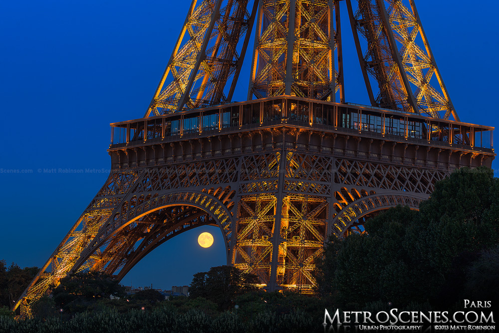 Eiffel tower moonrise