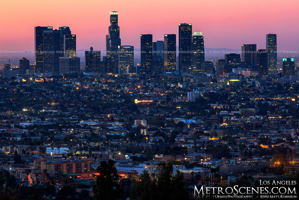 Los Angeles Skyline at sunrise