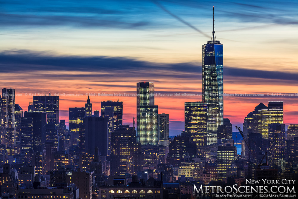 One World Trade Center at sunset