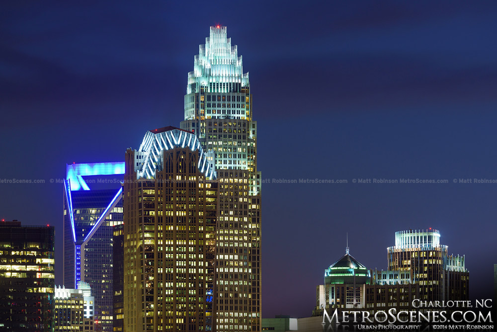 Charlotte NC Buildings at night