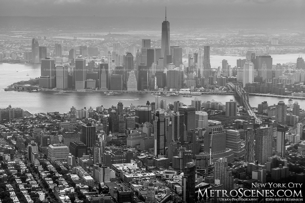 Black and White aerial of New York City