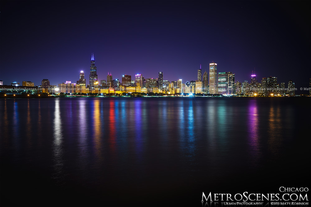 Chicago Skyline at night 2015 