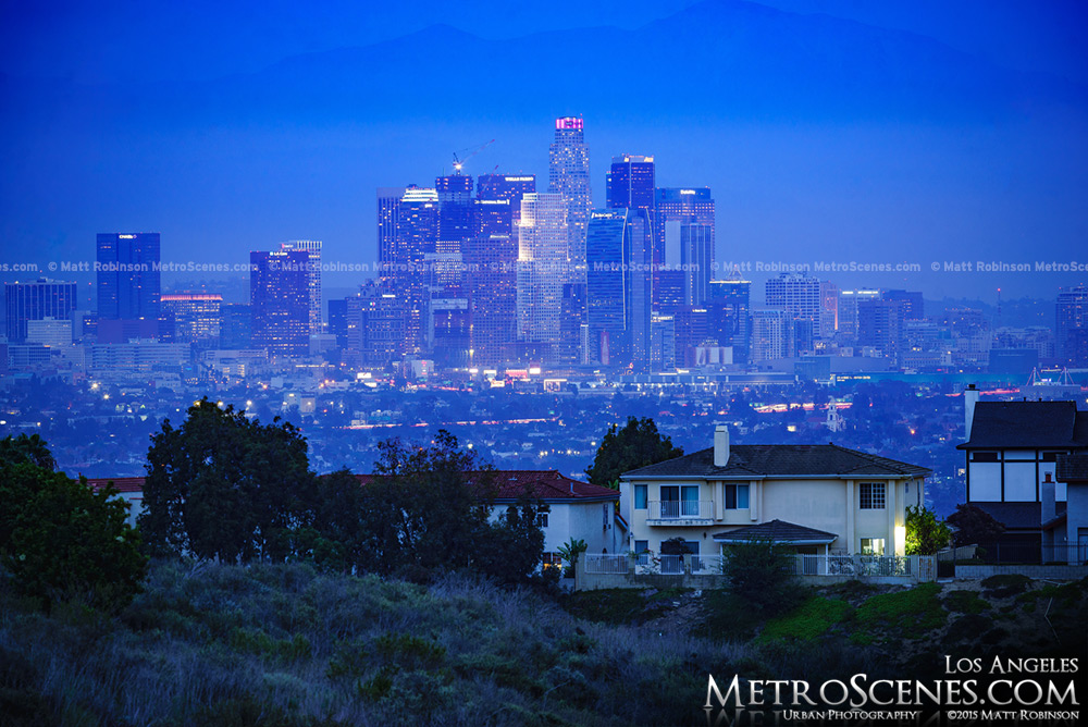 Los Angeles Skyline at night from Kenneth Hahn Recreational Park