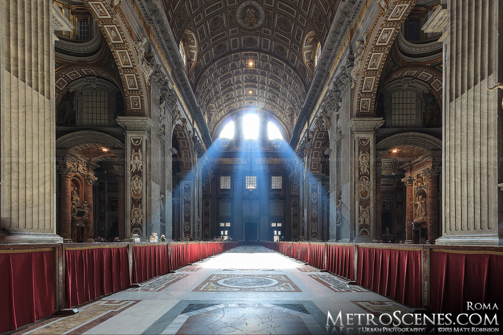 Sunrays inside St. Peters Basilica 