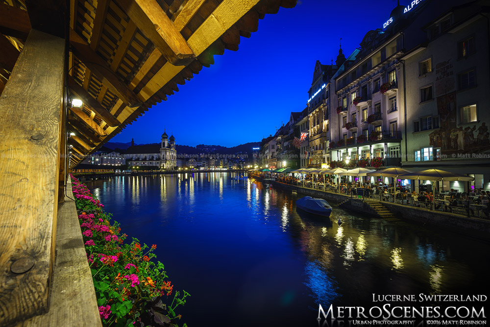 Reuss in Luzern at night