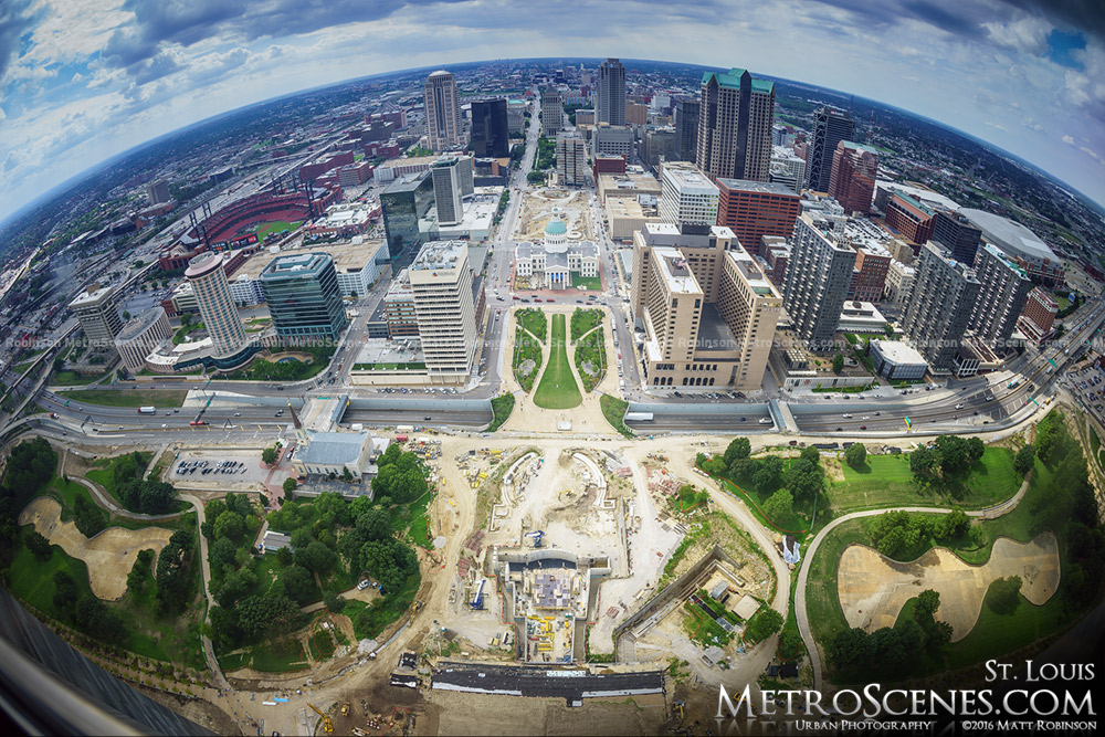 Fisheye view from the top of the Saint Louis Gateway Arch