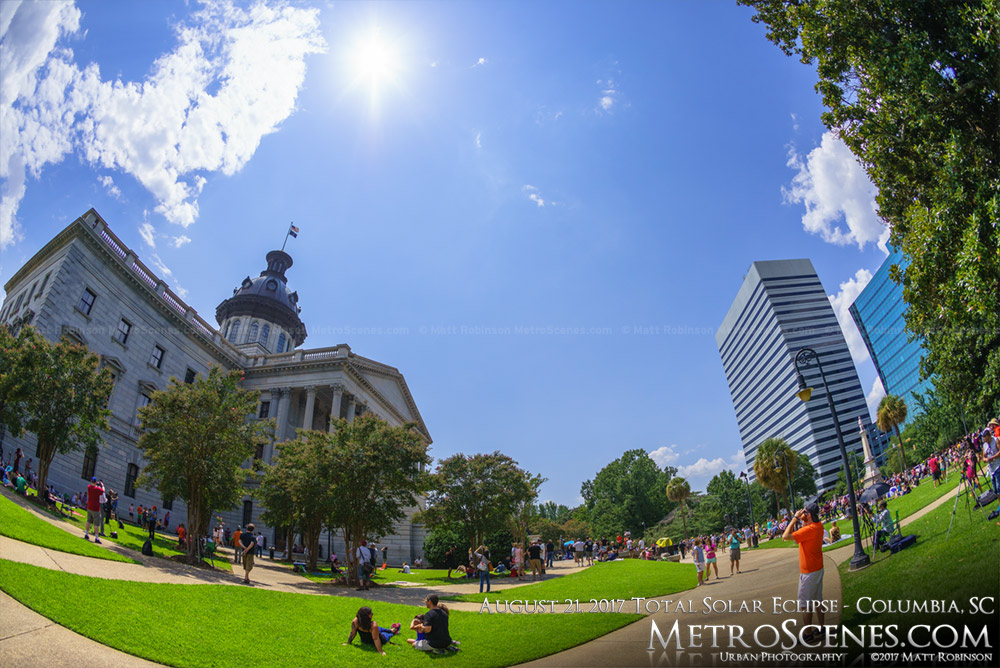 Columbia, SC Statehouse at 2:12 PM - Eclipse day