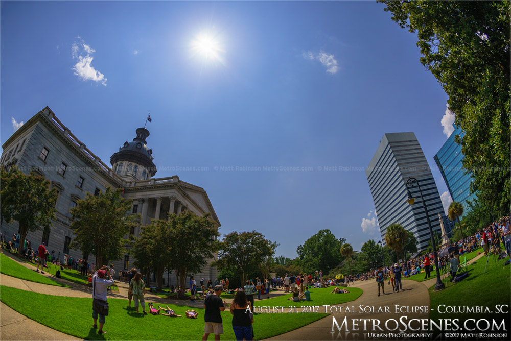 Columbia, SC Statehouse at 2:36 PM - Eclipse day