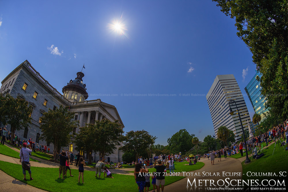 Columbia, SC Statehouse at 2:41 PM - Eclipse day