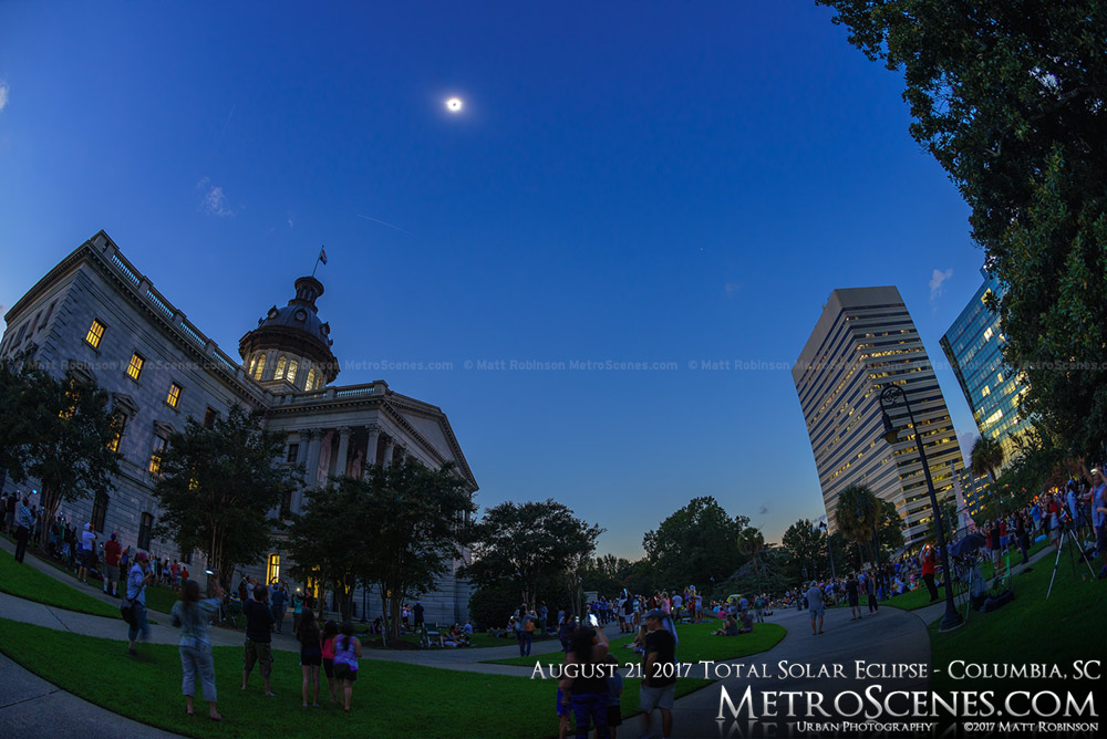 Columbia, SC Statehouse during the total eclipse 2:42 PM