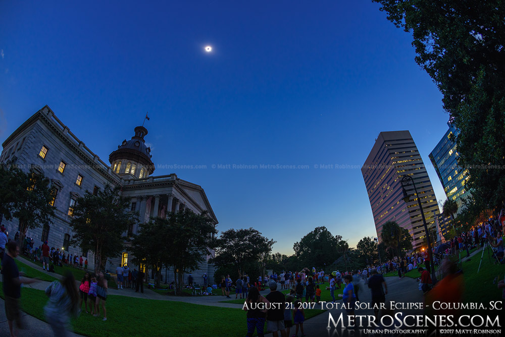 Columbia, SC Statehouse during the total eclipse 2:43 PM