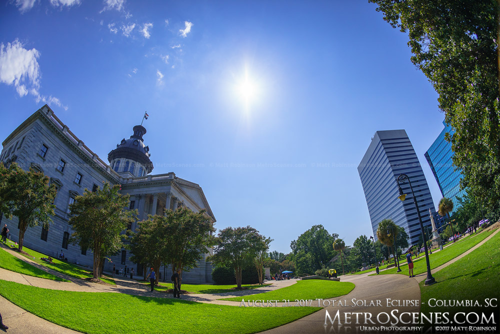 Columbia, SC Statehouse at 3:46 PM - After the total eclipse