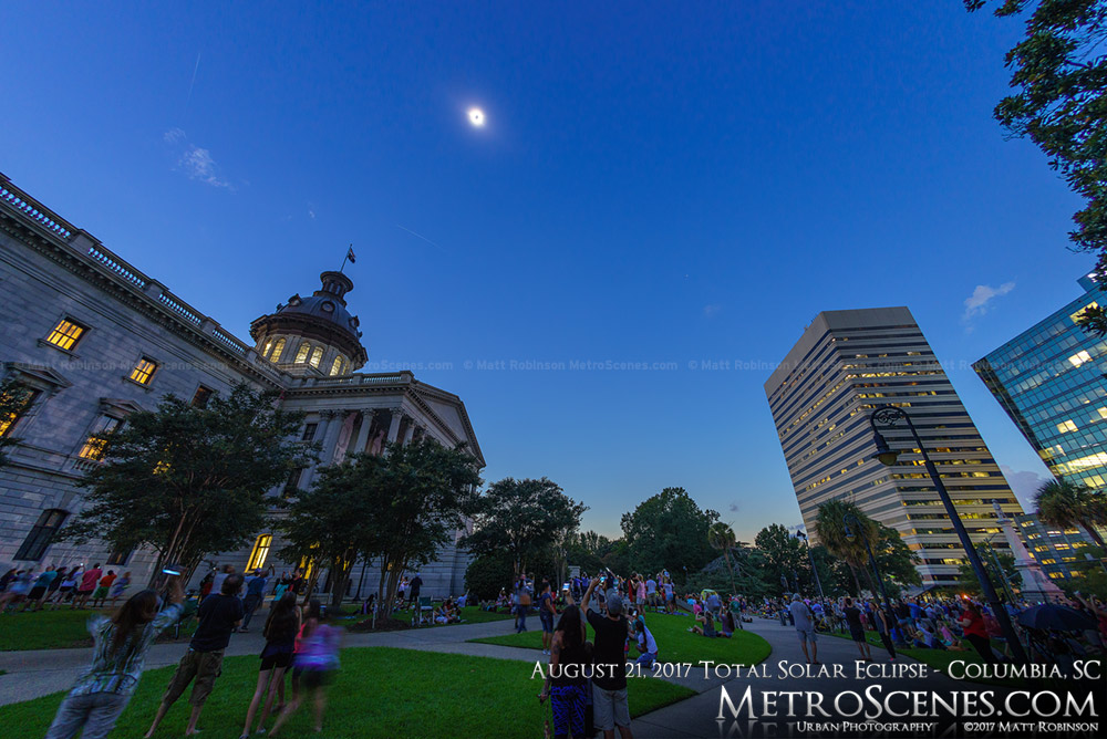 Downtown Columbia during the Total Solar Eclipse on August 21, 2017