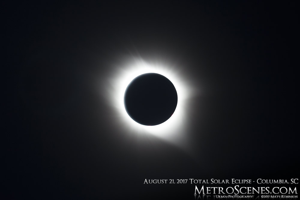 Solar corona prominences from August 21, 2017 eclipse from Columbia, SC