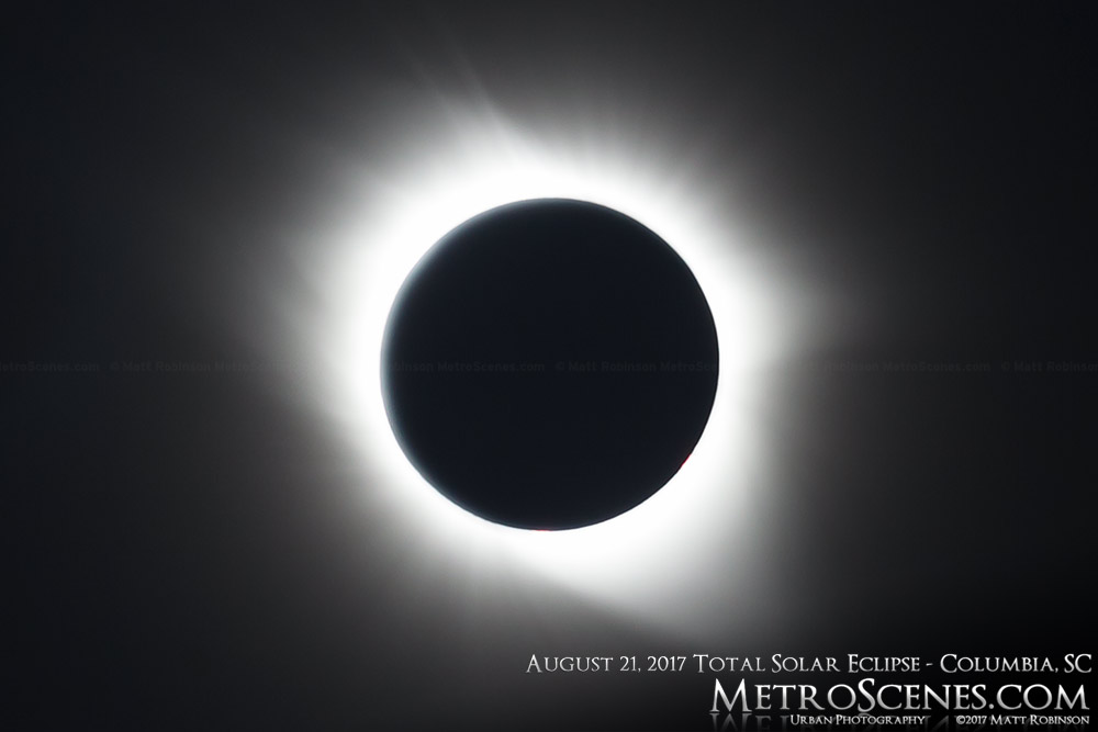 Solar corona prominences from August 21, 2017 eclipse from Columbia, SC