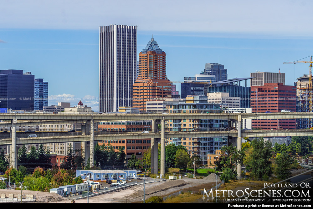 Wells Fargo Center and KOIN Center in Portland, Oregon Skyline