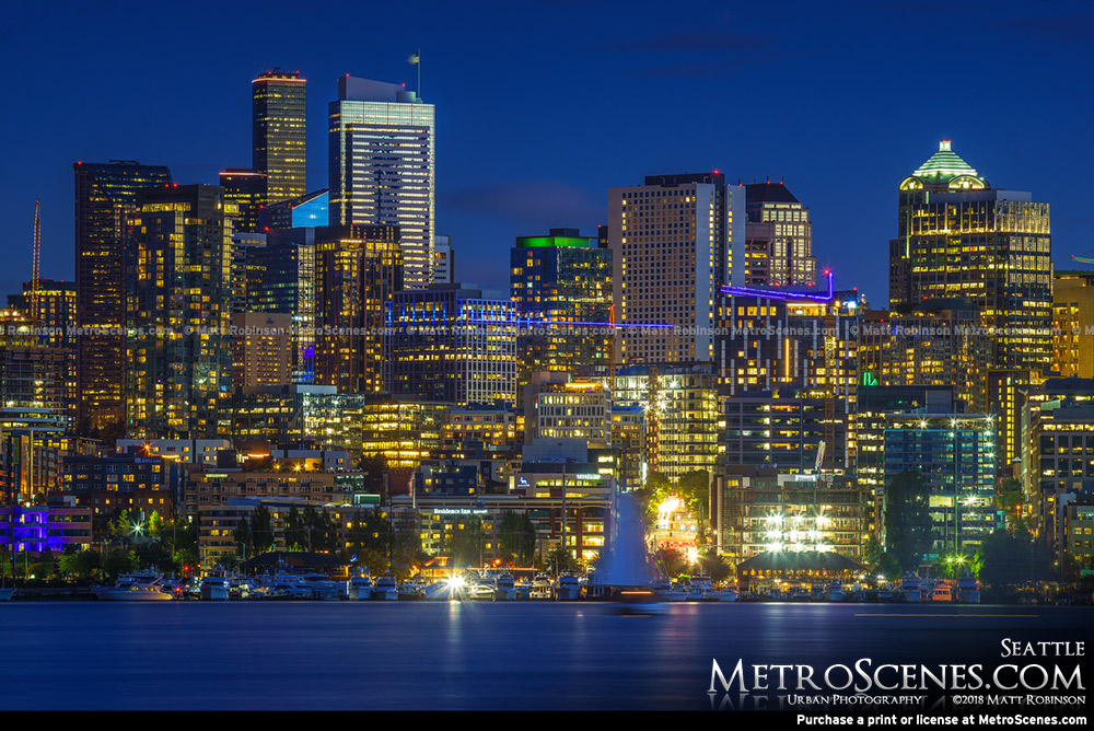 Seattle Skyscrapers at night