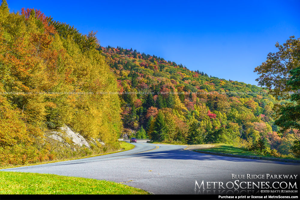 Blue Ridge Parkway with Fall Colors