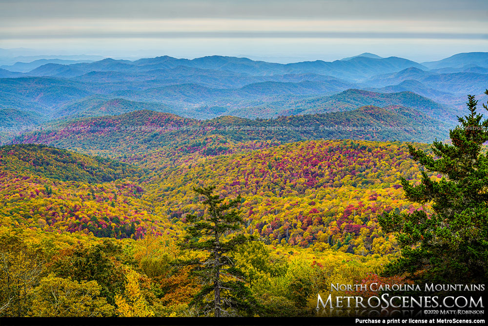 North Carolina Mountains with Autumn Colors