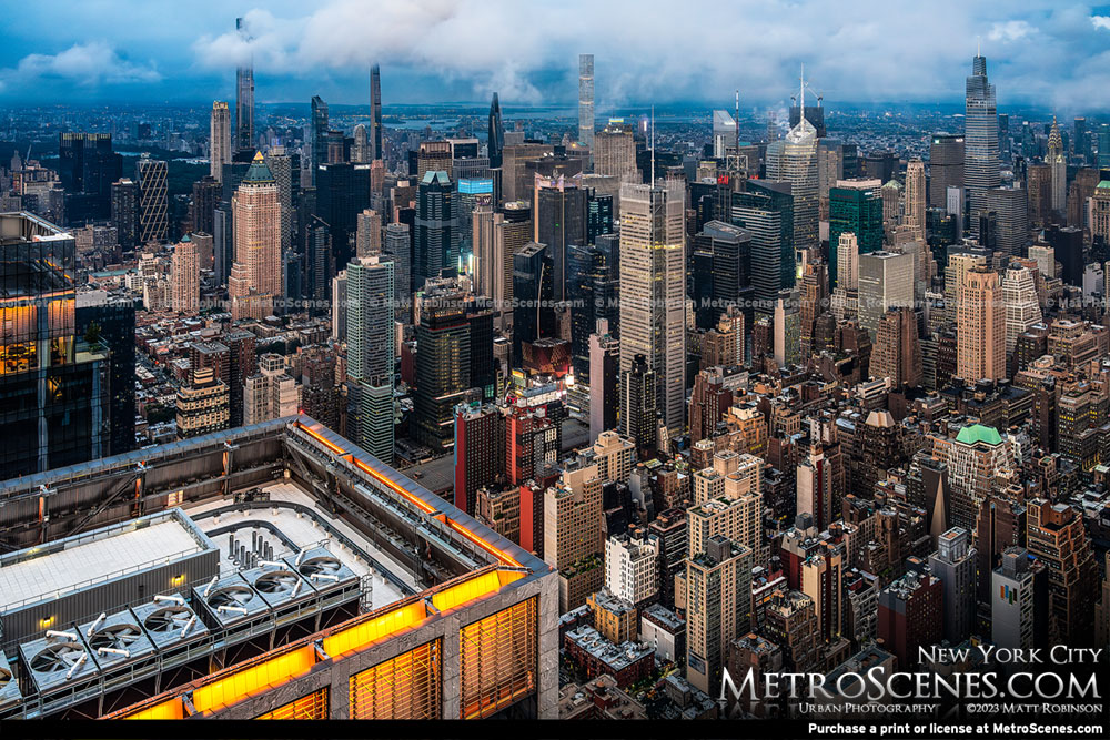 Midtown Manhattan on a foggy night